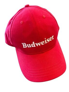 NEW Budweiser Unisex Red Cap with White Lettering